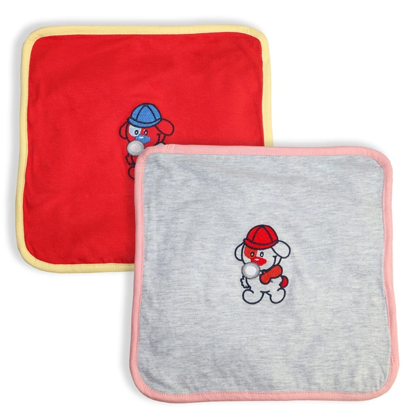 adhigams New Born Baby Bubbly Bear Cotton Napkin | Cotton Baby Napkin for Baby boy and Girl (Pack of 2) - 0-24 M