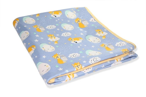 adhigams New Born Baby Cosmic Night Stylish Cotton Blanket for Baby boy and Girl | for 0 to 12 Months (Pack of 1) (Blue) - 0-12 M