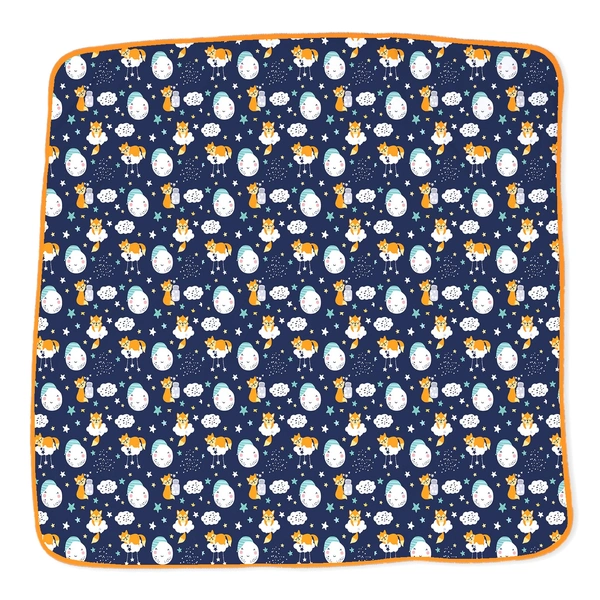 adhigams New Born Baby Cosmic Night Stylish Cotton Blanket for Baby boy and Girl | for 0 to 12 Months (Pack of 1) (Dark Blue) - 0-12 M