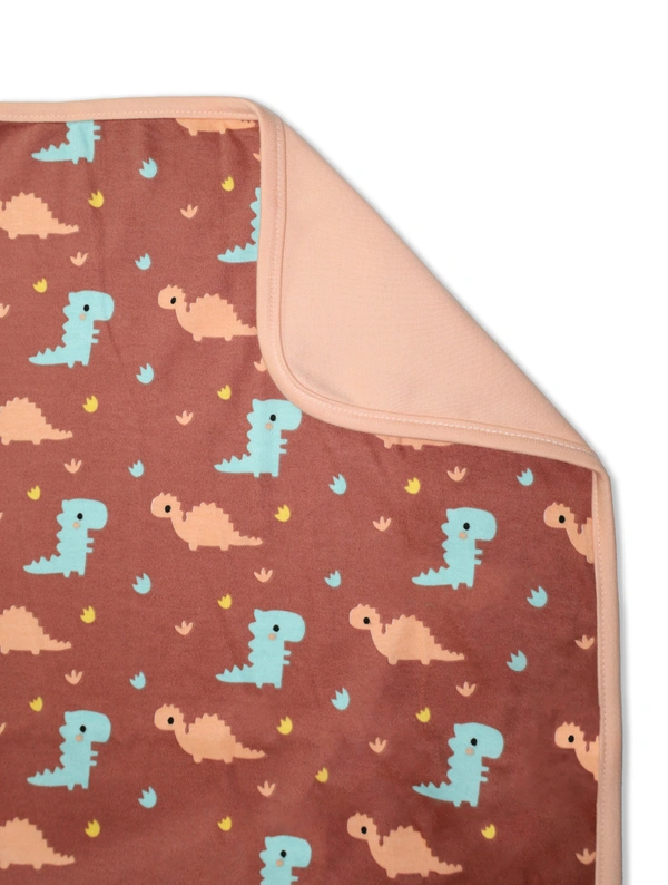 Adhigams New Born Baby Dino Doodle Cotton Napkin | Cotton Baby Napkin for Baby boy and Girl (Pack of 2) - 0-24 M
