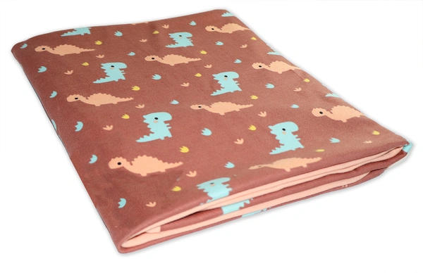 Adhigams New Born Baby Dino Doodle Stylish Cotton Blanket for Baby boy and Girl | for 0 to 12 Months (Pack of 1) (Brown) - 0-12 M, brown