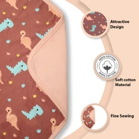 Adhigams New Born Baby Dino Doodle Stylish Cotton Blanket for Baby boy and Girl | for 0 to 12 Months (Pack of 1) (Brown) - 0-12 M, brown