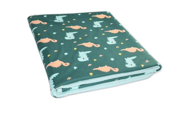 Adhigams New Born Baby Dino Doodle Stylish Cotton Blanket for Baby boy and Girl | for 0 to 12 Months (Pack of 1) (Green) - green