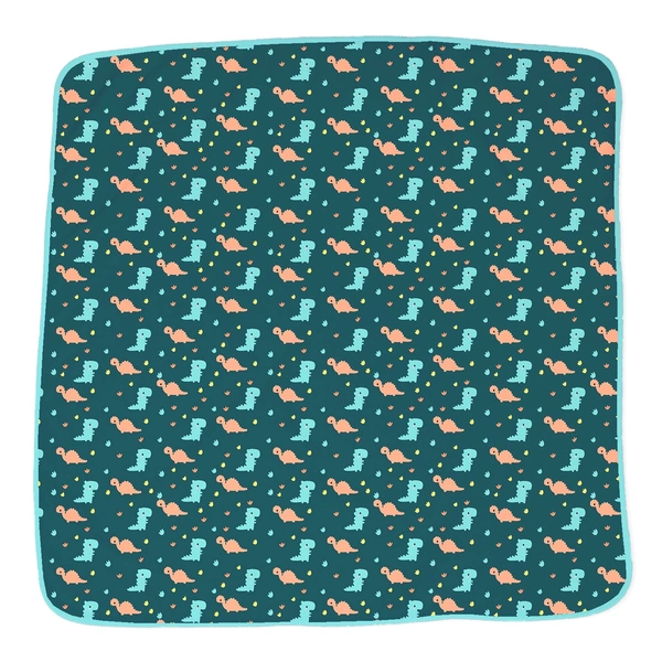 Adhigams New Born Baby Dino Doodle Stylish Cotton Blanket for Baby boy and Girl | for 0 to 12 Months (Pack of 1) (Green) - green