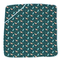 Adhigams New Born Baby Dino Doodle Stylish Cotton Hooded Blanket for Baby boy and Girl | for 0 to 12 Months (Pack of 1) (Green)