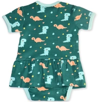 adhigams New Born Baby Dino Doodle Stylish Cotton Romper for Baby Girl | for 3 to 6 Months (Pack of 1) (Green)