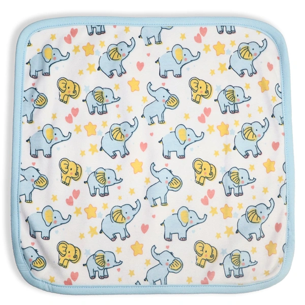 Adhigams New Born Baby Elephant Cotton Napkin | Cotton Baby Napkin for Baby boy and Girl (Pack of 2)