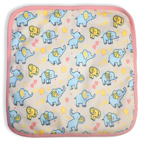 Adhigams New Born Baby Elephant Cotton Napkin | Cotton Baby Napkin for Baby boy and Girl (Pack of 2)