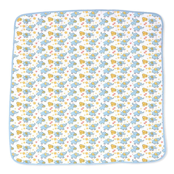 adhigams New Born Baby Elephant Stylish Cotton Blanket for Baby boy and Girl | for 0 to 12 Months (Pack of 1) (White) - 0-12 M