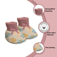 Adhigams New Born Baby Elephant Stylish Cotton Caps/Mittens/Booties | Cotton Baby Set for Baby boy and Girl (Pack of 3) Pink