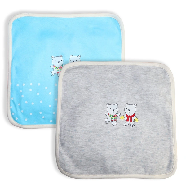 adhigams New Born Baby Jolly Bear Cotton Napkin | Cotton Baby Napkin for Baby boy and Girl (Pack of 2) - 0-24 M