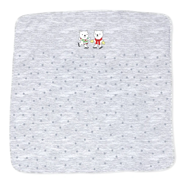 Adhigams New Born Baby Jolly Bear Stylish Cotton Blanket for Baby boy and Girl | for 0 to 12 Months (Pack of 1) (Grey) - 0-12 M