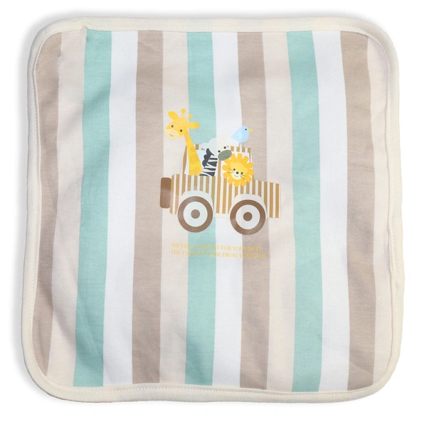adhigams New Born Baby Jungle On Wheels Napkin | Cotton Baby Napkin for Baby boy and Girl (Pack of 2)