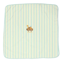 adhigams New Born Baby Jungle on Wheels Stylish Cotton Blanket for Baby boy and Girl | for 0 to 12 Months (Pack of 1) (Stripe Yellow) - 0-12 M