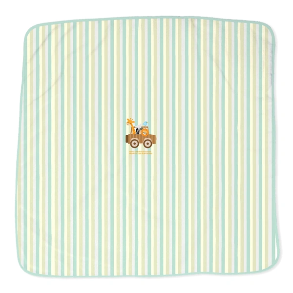 adhigams New Born Baby Jungle on Wheels Stylish Cotton Blanket for Baby boy and Girl | for 0 to 12 Months (Pack of 1) (Stripe Yellow) - 0-12 M