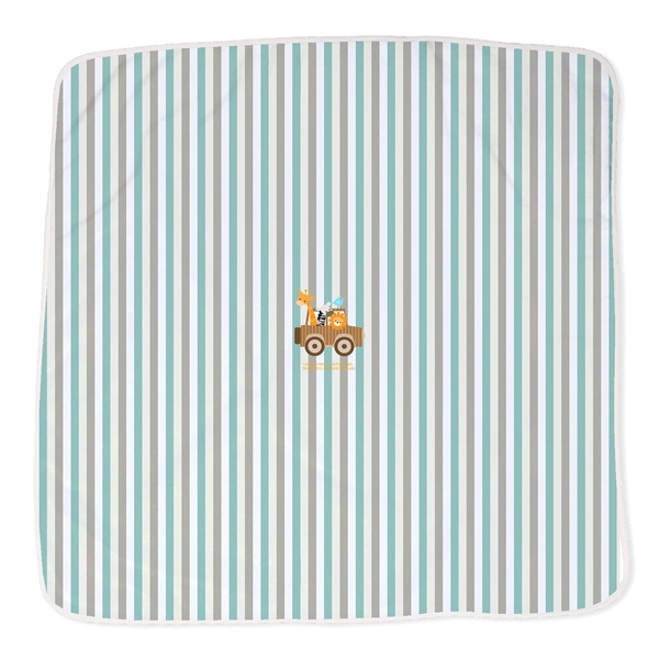 adhigams New Born Baby Jungle on Wheels Stylish Cotton Blanket for Baby boy and Girl | for 0 to 12 Months (Pack of 1) (Stripe Brown) - 0-12 M