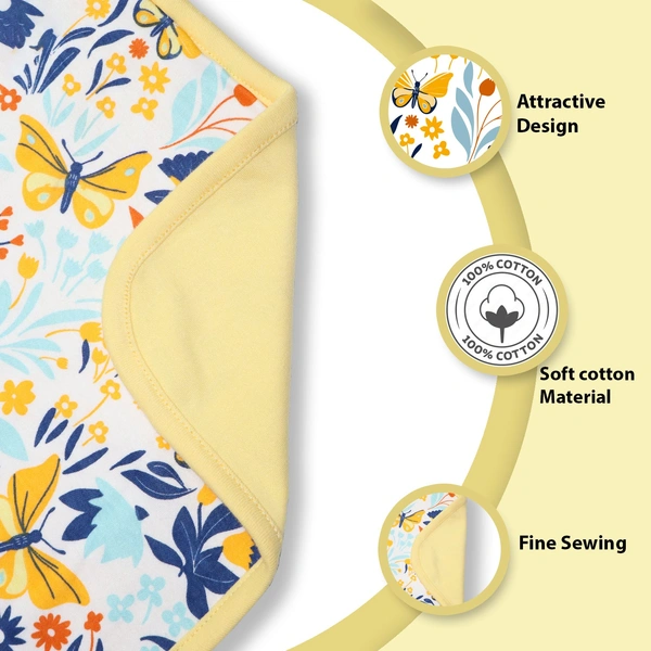 adhigams New Born Baby Sky Dancer Cotton Napkin | Cotton Baby Napkin for Baby boy and Girl (Pack of 2) - 0-24 M