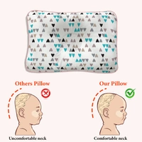 Adhigams New Born Baby Stylish Cotton Pillow/Baby Headrest/Baby Support Pillow | Crib Pillow for Baby boy and Girl (28x17 cm) heart design (White)