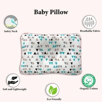 Adhigams New Born Baby Stylish Cotton Pillow/Baby Headrest/Baby Support Pillow | Crib Pillow for Baby boy and Girl (28x17 cm) heart design (White)