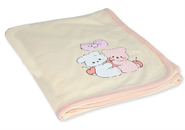 adhigams New Born Baby Twinkle Twins Stylish Cotton Blanket for Baby boy and Girl | for 0 to 12 Months (Pack of 1) (Yellow) - 0-12 M