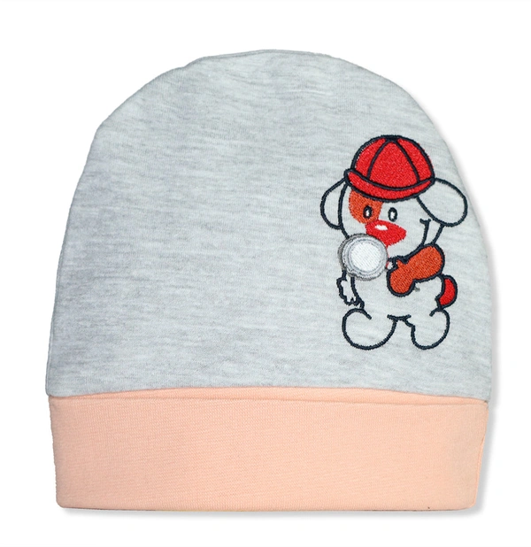 Adhigams New Born Bubbly Bear Stylish Cotton Caps/Topi/Hats | Cotton Baby Cap for Baby boy and Girl (Pack of 2) (0 to 6, 6 to 12 Months) - 6-12 Months