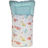 Adhigams New Born Dino Stylish Muslin Sleeping Bag/Carry Nest/Portable Bassinet | Baby Sleeping Bag for Baby boy and Girl (Pack of 1) (0 to 6 Months) (White)