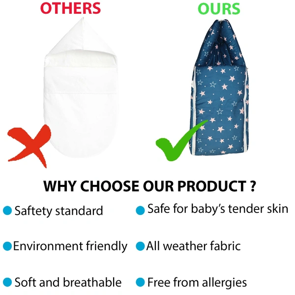 Adhigams New Born Dino Stylish Muslin Sleeping Bag/Carry Nest/Portable Bassinet | Baby Sleeping Bag for Baby boy and Girl (Pack of 1) (0 to 6 Months) (White)