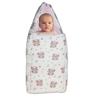 Adhigams New Born Grey Baby Elephant Stylish Muslin Sleeping Bag/Carry Nest/Portable Bassinet | Baby Sleeping Bag for Baby boy and Girl (Pack of 1) (0 to 6 Months) (White)