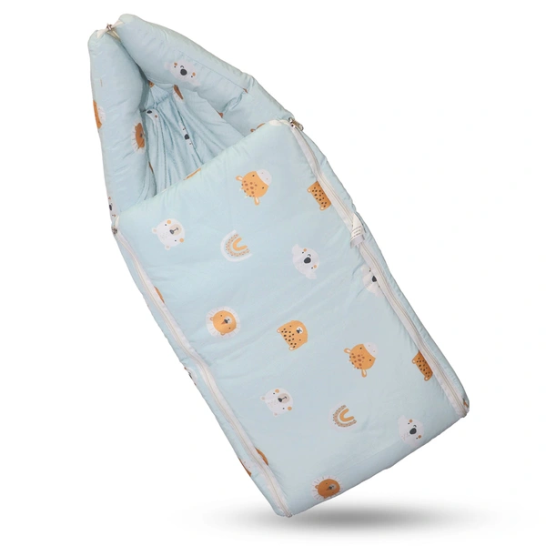 Adhigams New Born Jungle King Stylish Riyon Sleeping Bag/Carry Nest/Portable Bassinet | Baby Sleeping Bag for Baby boy and Girl (Pack of 1) (0 to 6 Months) (Green).