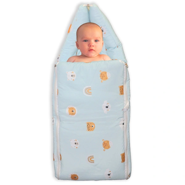 Adhigams New Born Jungle King Stylish Riyon Sleeping Bag/Carry Nest/Portable Bassinet | Baby Sleeping Bag for Baby boy and Girl (Pack of 1) (0 to 6 Months) (Green).