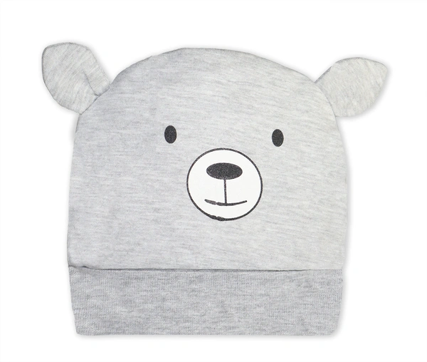 Adhigams New Born Teddy Smile Stylish Cotton Caps/Topi/Hats | Cotton Baby Cap for Baby boy and Girl (Pack of 2) (0 to 6, 6 to 12 Months)
