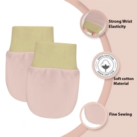 Adhigams New Born Tiny Teats Stylish Cotton Caps/Mittens/Booties | Cotton Baby Set for Baby boy and Girl (Pack of 3) Beige
