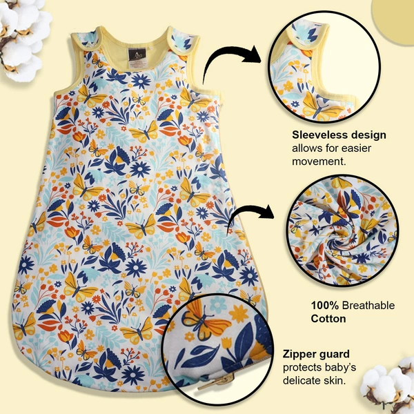 Adhigams Sky Dancer Baby Swaddles for Newborns | Carry Nest & Wearable Blanket | Cotton Baby Bedding for New Born & Infant | Unisex Baby Sleeping Bag | For 0 to 12 Months (Pack of 1) (WHITE) - 0-12 M