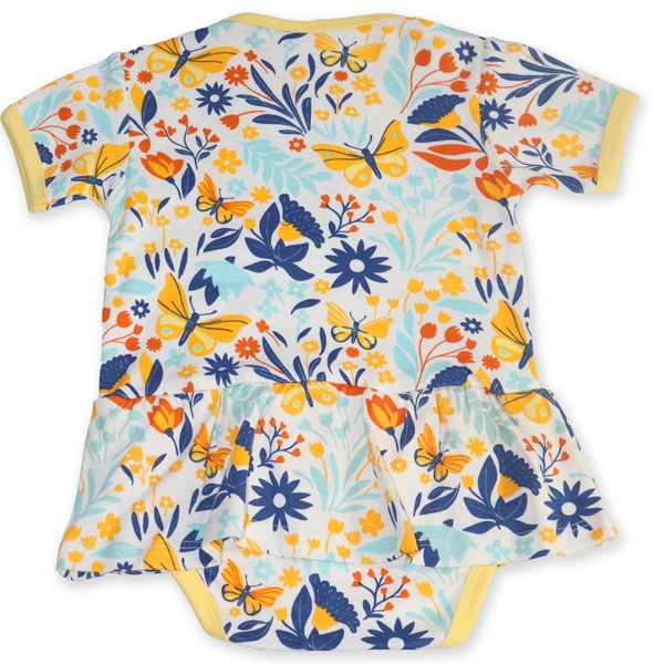 adhigams Sky Dancer New Born Baby Unisex Rompers/Jumpsuit/Sleepsuit/Night Suits for Baby Boys & Girls, Infants, 100% Pure Cotton Suit (0-3/3-6/6-9/9-12/12-18 Months) (Pack of 1) (Yellow)