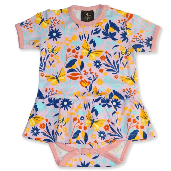 Adhigams Sky Dancer New Born Baby Unisex Rompers/Jumpsuit/Sleepsuit/Night Suits for Baby Boys & Girls, Infants, 100% Pure Cotton Suit (0-3/3-6/6-9/9-12/12-18 Months) (Pack of 1) (Pink)