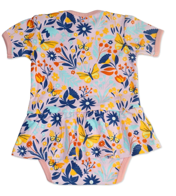 Adhigams Sky Dancer New Born Baby Unisex Rompers/Jumpsuit/Sleepsuit/Night Suits for Baby Boys & Girls, Infants, 100% Pure Cotton Suit (0-3/3-6/6-9/9-12/12-18 Months) (Pack of 1) (Pink)