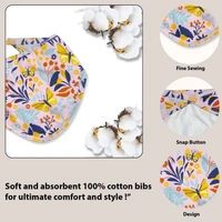 adhigams Skydancer Cotton Baby Neck Cloth Feeding Drool Bibs With Adjustable Snap Button Closure, Super Absorbent & Reusable, Soft, Comfortable & Lightweight Bandana, Bibs - 0-12 M