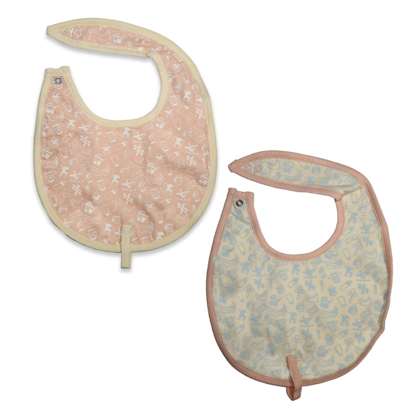 adhigams Teeny Treats Cotton Baby Neck Cloth Feeding Drool Bibs with Adjustable Snap Button Closure, Super Absorbent & Reusable, Soft, Comfortable & Lightweight Bandana, Bibs - 0-12 M