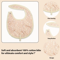 adhigams Teeny Treats Cotton Baby Neck Cloth Feeding Drool Bibs with Adjustable Snap Button Closure, Super Absorbent & Reusable, Soft, Comfortable & Lightweight Bandana, Bibs - 0-12 M