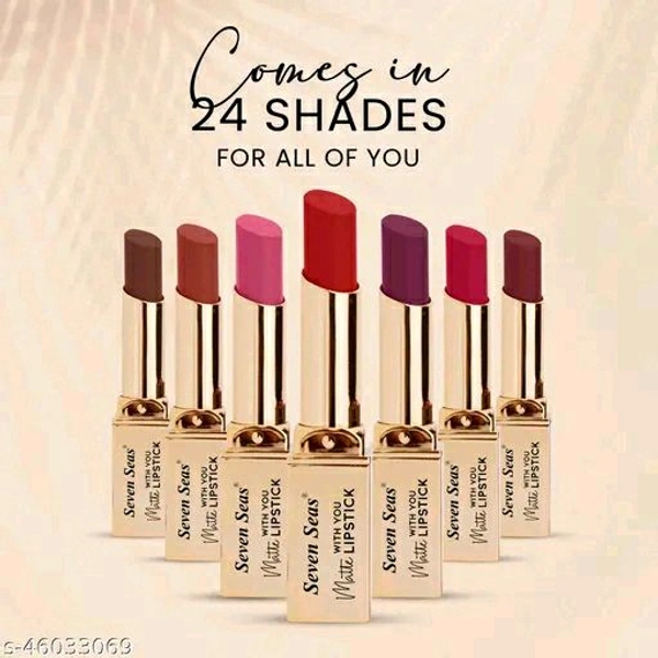 Matte With You Long Lasting Lipstick | Smooth Application |Transferproof & Smudge Proof | Highly Pigemented Lipstick for Women(Crimson-1,3.5g) - Purple, 3.5g