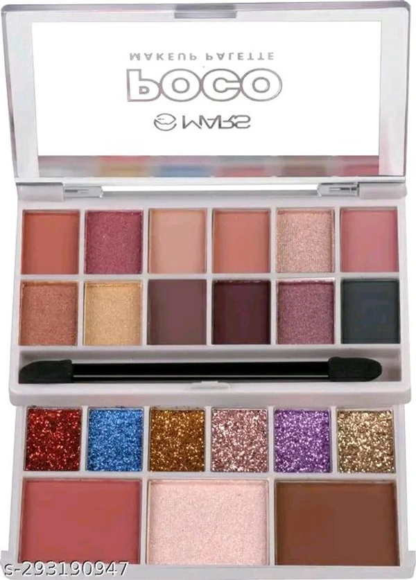 18 Shade Eyeshadow With Highlighter Blusher and Compact