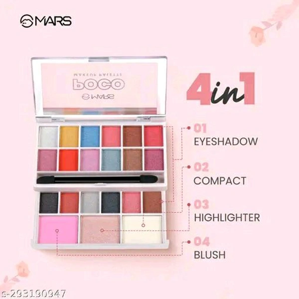 18 Shade Eyeshadow With Highlighter Blusher and Compact
