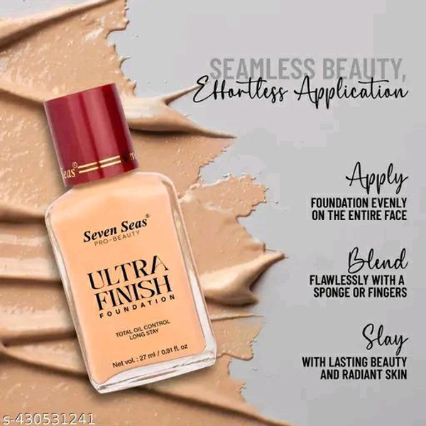 Seven Seas Total Oil Control Long Stay Ultra Finish Foundation(Natural,27ML)