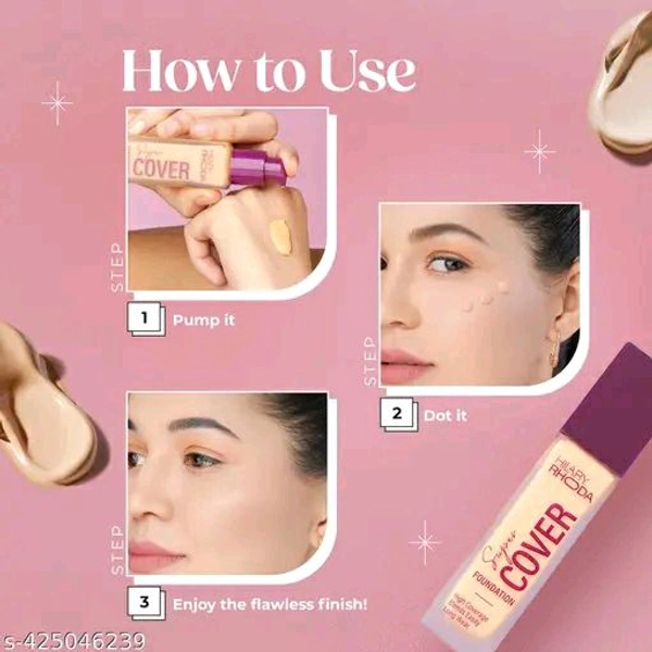 Super Cover Foundation | Blemish Free | High Coverage & Waterproof Foundation | 24-Hour Stay & Non-Sticky Formula | Matte Finish | Blends Flawlessly | 30g (Fair Ivory| Shade 02)