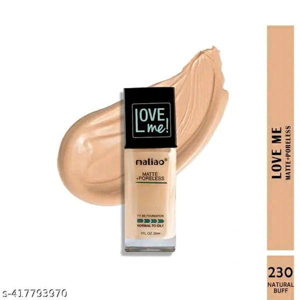 Maliao Matte+Poreless Love Me Foundation - Flawless Perfection for Normal to Oily Skin (NATURAL BUFF)