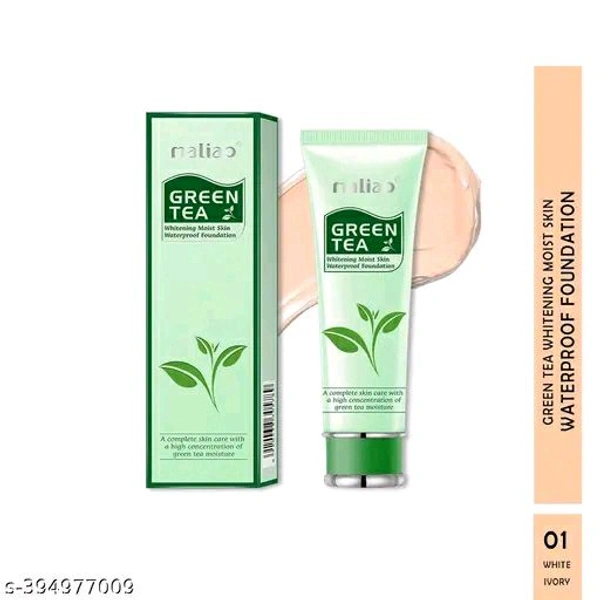 Green Tea Whitening Moist Skin Waterproof Foundation | Long-Lasting, Flawless Coverage (WHITE IVORI)
