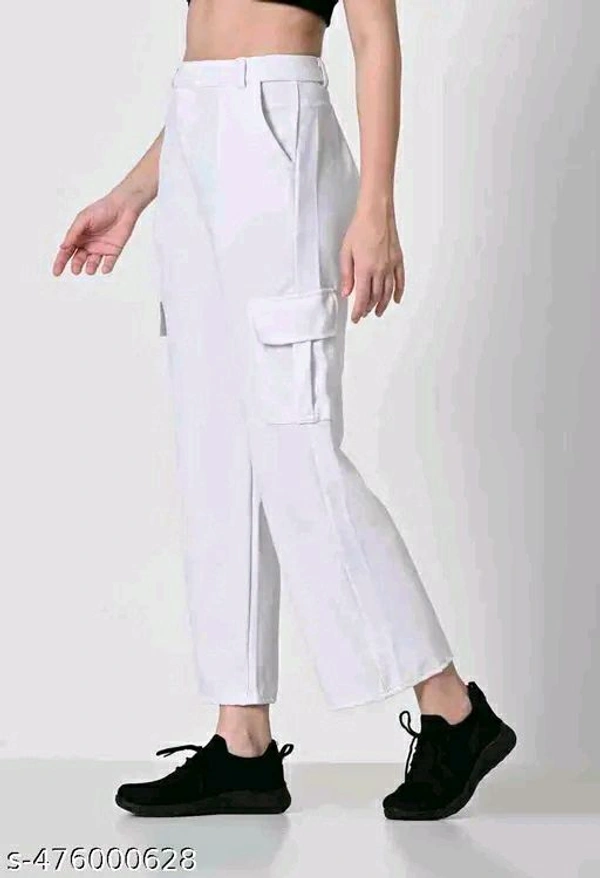 Latest Time Of Cargo Trousers For Women & Girls - White, 28