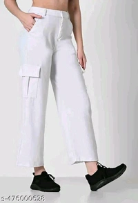 Latest Time Of Cargo Trousers For Women & Girls - White, 30