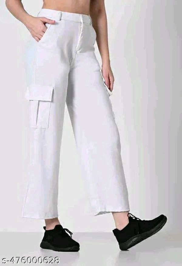 Latest Time Of Cargo Trousers For Women & Girls - White, 30