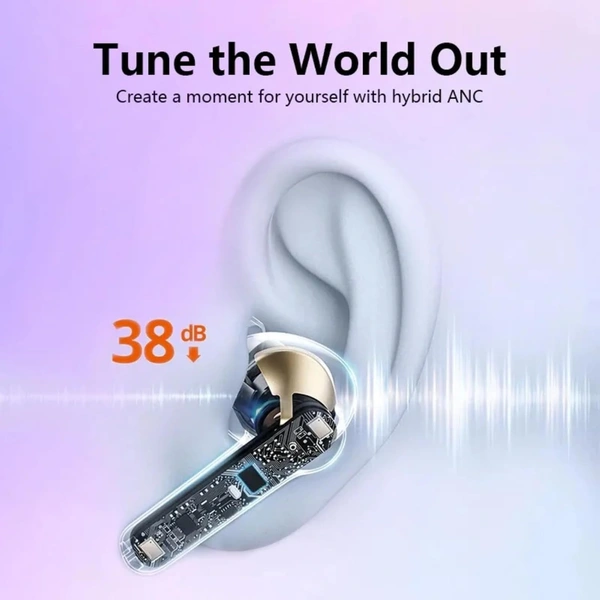 Ultra Pods Pro Ultrapods Pro TWS Earbud, Bluetooth Earbuds with Display, Transparent Design, 30 Hrs Playtime with Fast Charging, Bluetooth 5.3 - Black
